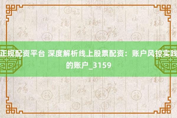 正规配资平台 深度解析线上股票配资：账户风控实践的账户_3159