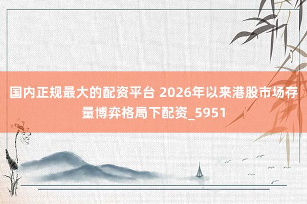 国内正规最大的配资平台 2026年以来港股市场存量博弈格局下配资_5951